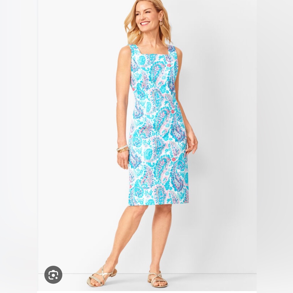 TALBOTS FRESCO PAISLEY SHEATH DRESS size 4